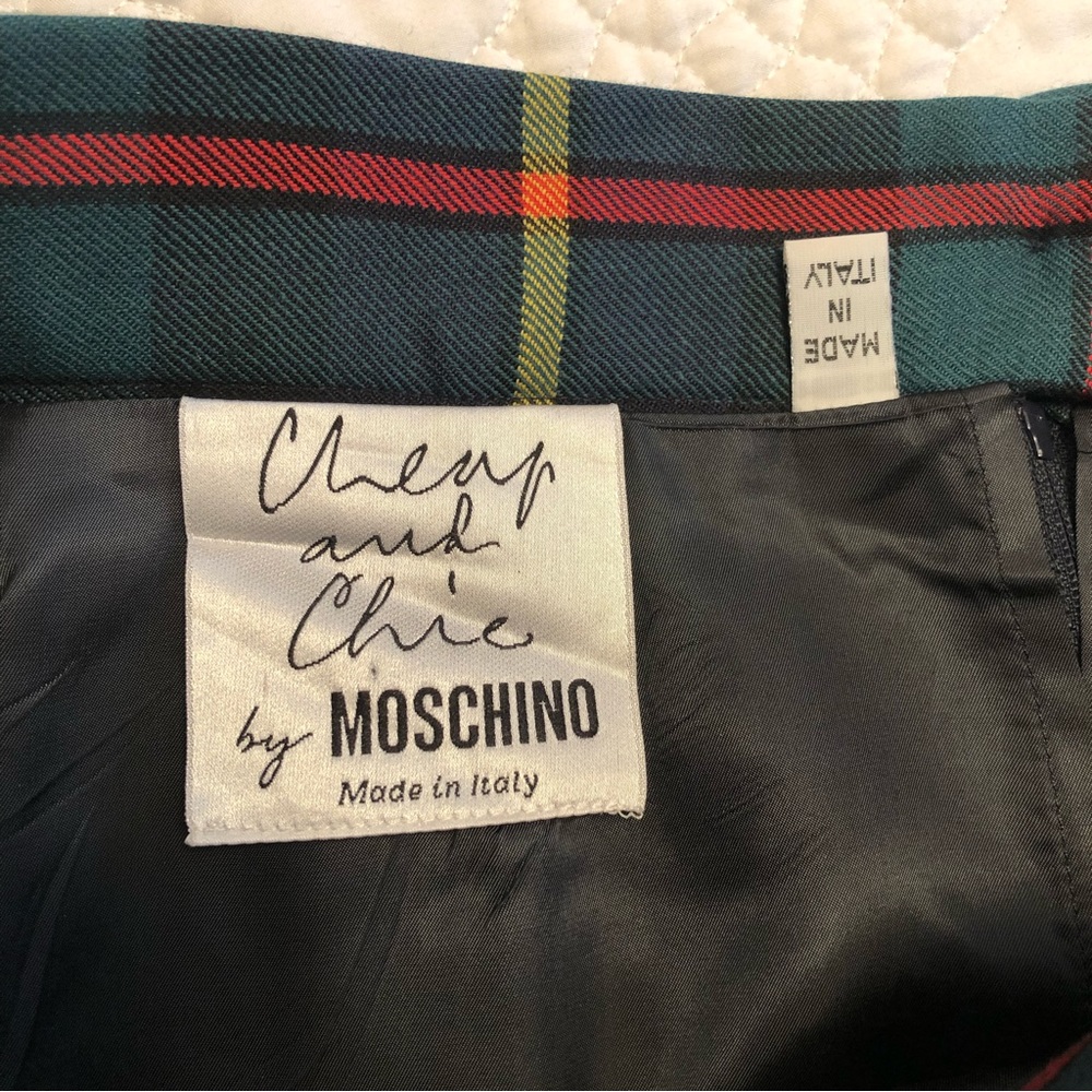 Vintage Moschino Cheap & Chic plaid skirt size 10, mint condition - Picture 4 of 7